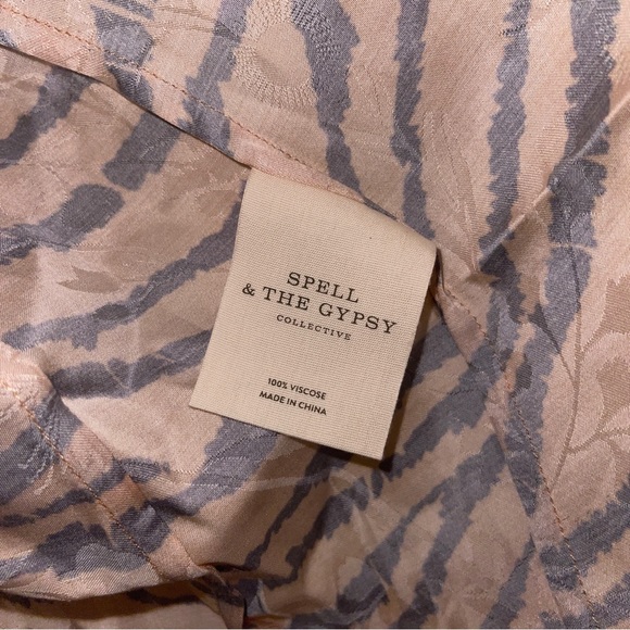 Spell Tyler Short Robe Kimono with Sash Charcoal EEC Size S/M - Picture 7 of 7